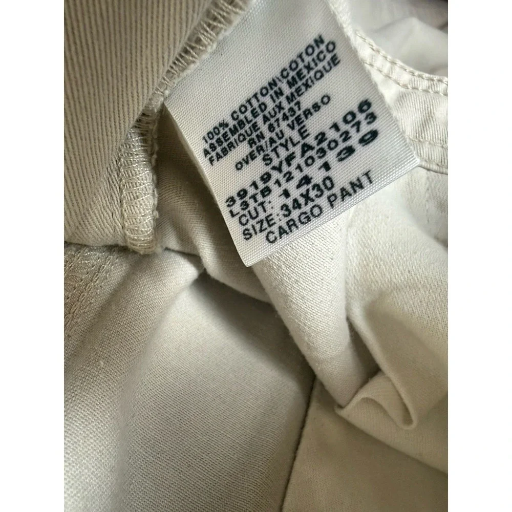 Vintage Polo Jeans Co Ralph Lauren Cargo Pants Mens 34x30 Khaki Beige Cotton